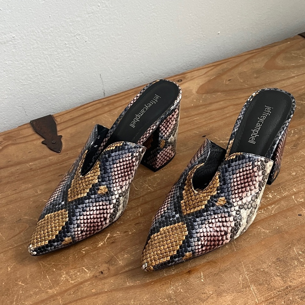 Jeffrey Campbell Snakeskin Patterned Mules